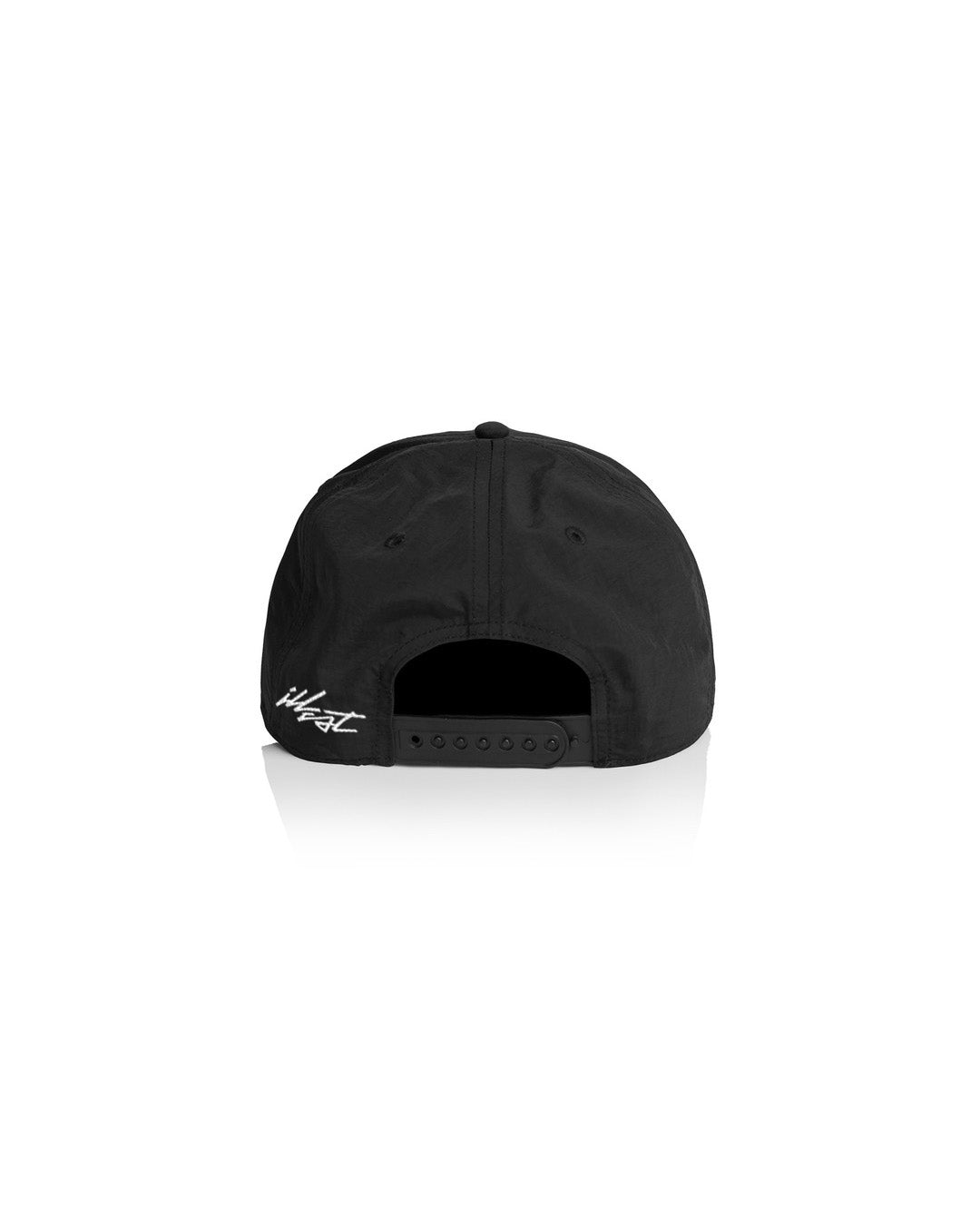 Black dad cap with "Illest" embroidered in white on the back, adjustable strap, and a curved brim.
