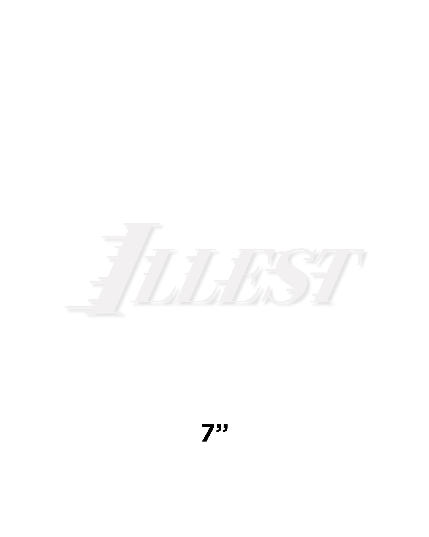 Illest LA 7-inch die-cut sticker featuring bold, stylized text with a cutout design, perfect for decorating surfaces.