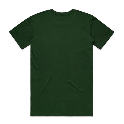 Back view of a dark green Illest Filling Station T-shirt with short sleeves and a round neckline.