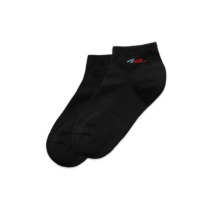 Pair of black ankle socks with Illest branding, designed for comfort and everyday wear, sold as a 2-pack.