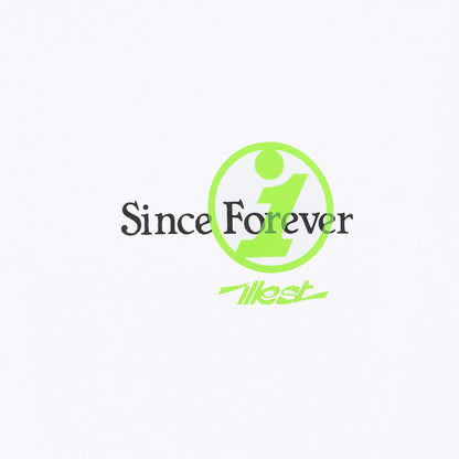 White PANDORA ONE SS TEE with a black and green "Since Forever" logo and a large green number one inside a circle.
