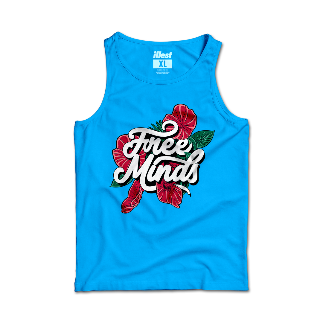 FREE MINDS TANK TOP - BLUE